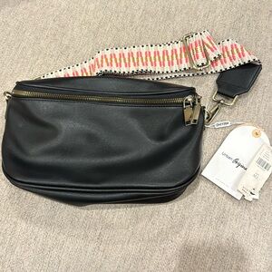 Boho crossbody bag with woven sling